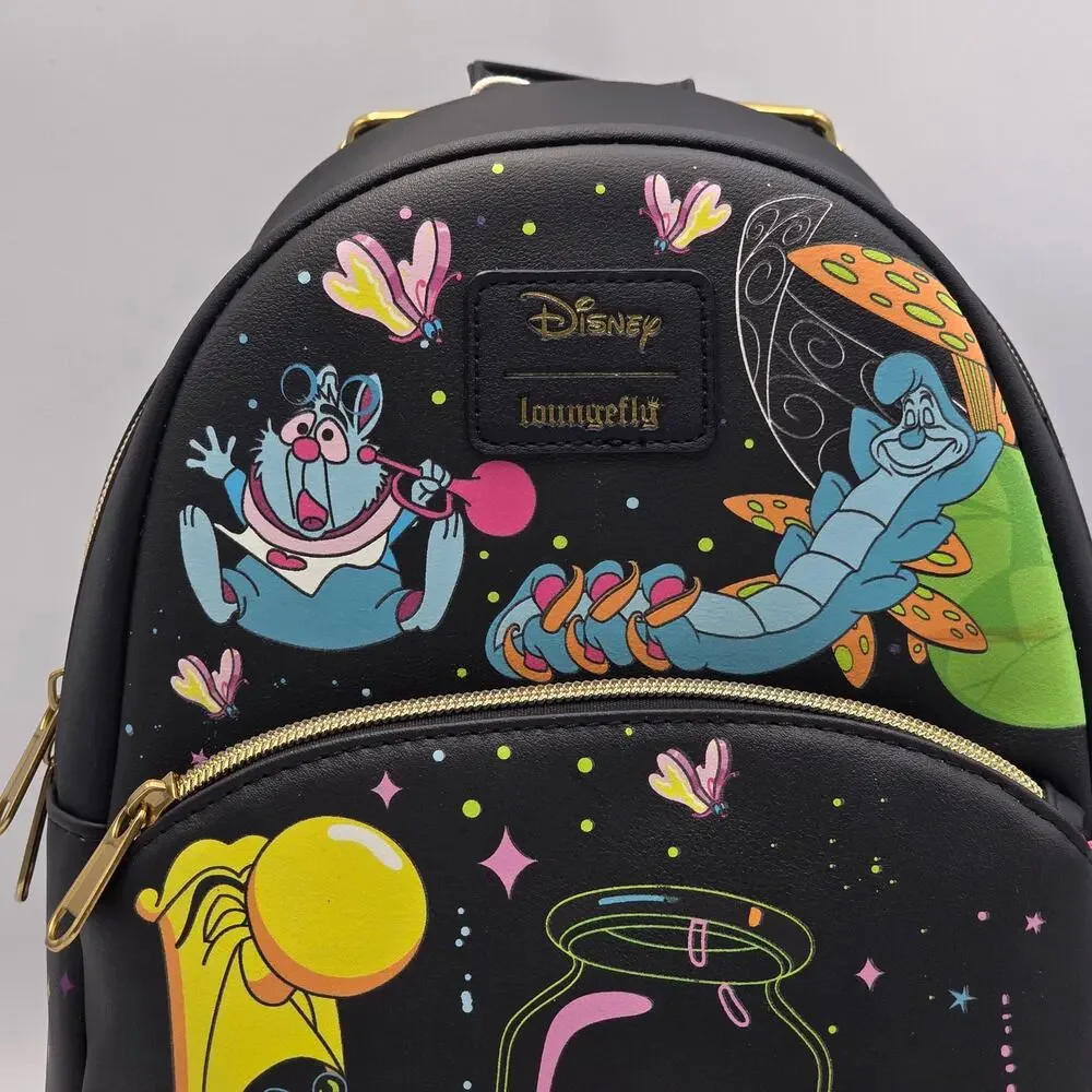Loungefly Disney Alice In Wonderland Glow-In-The-Dark Characters Mini Backpack